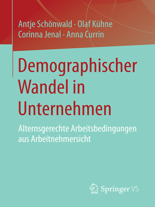 Title details for Demographischer Wandel in Unternehmen by Antje Schönwald - Available